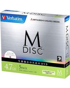 1000 Years Archival Verbatim M-Disc DVD-R Inkjet Printable | 4.7GB 4x Speed | 5 Pack Jewel Case