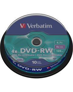 Verbatim DVD-RW 4.7Gb 4X Spindle 10 No 43552 verbatim dvdrw 4.7 gb DVD