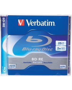 Verbatim 95358 25 GB 2x Blu-ray Single Layer ReWritable Disc BD-RE, 1-Disc Jewel Case (Discontinued by Manufacturer)